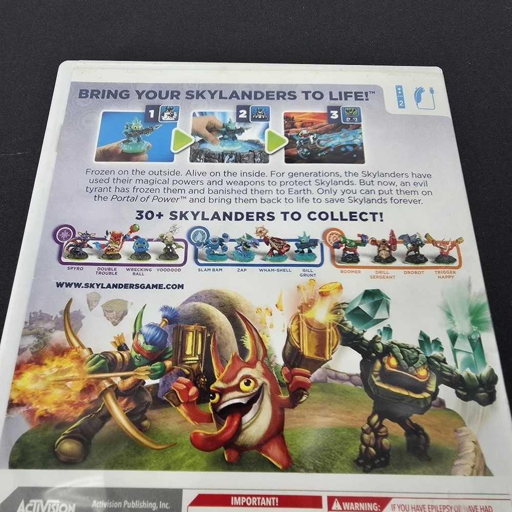 Skylanders Spyros Adventure Nintendo Wii 2011 Game Disc & Case TESTED Works Wii
